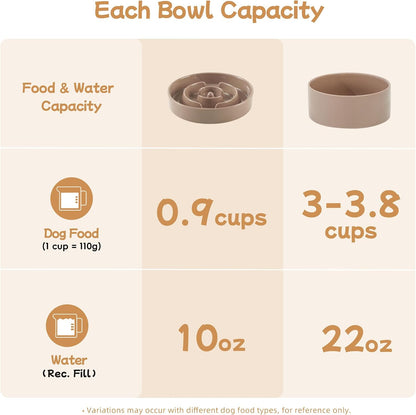 Havniva Ceramic Slow Feeder Dog Bowls, 1.6 Cups Dog Bowl Slow Feeding for Medium Breed, 8.2inch Puzzle Dog Food Bowl Slow Feeder Non-Slip Anti-Gulping and Anti-Choking Reduces Bloating