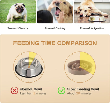 Havniva Ceramic Slow Feeder Dog Bowls, 1.6 Cups Dog Bowl Slow Feeding for Medium Breed, 8.2inch Puzzle Dog Food Bowl Slow Feeder Non-Slip Anti-Gulping and Anti-Choking Reduces Bloating