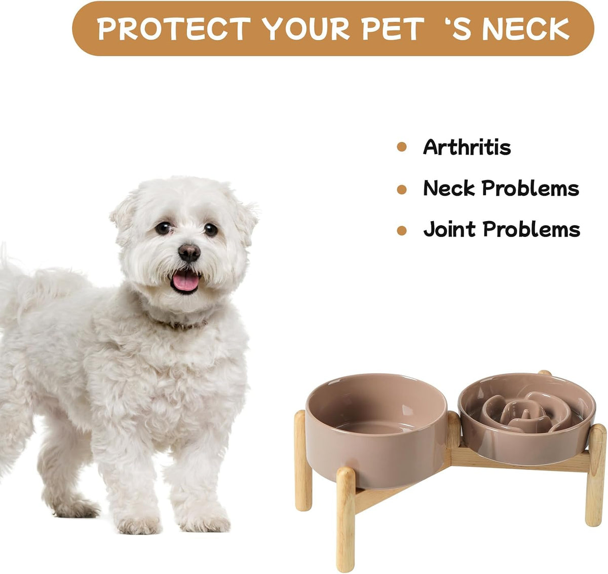 Havniva Ceramic Slow Feeder Dog Bowls, 1.6 Cups Dog Bowl Slow Feeding for Medium Breed, 8.2inch Puzzle Dog Food Bowl Slow Feeder Non-Slip Anti-Gulping and Anti-Choking Reduces Bloating