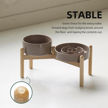 Havniva Ceramic Slow Feeder Dog Bowls, 1.6 Cups Dog Bowl Slow Feeding for Medium Breed, 8.2inch Puzzle Dog Food Bowl Slow Feeder Non-Slip Anti-Gulping and Anti-Choking Reduces Bloating