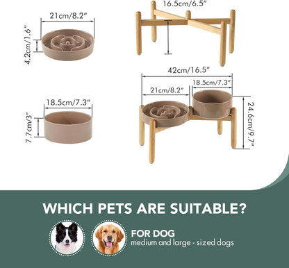 Havniva Ceramic Slow Feeder Dog Bowls, 1.6 Cups Dog Bowl Slow Feeding for Medium Breed, 8.2inch Puzzle Dog Food Bowl Slow Feeder Non-Slip Anti-Gulping and Anti-Choking Reduces Bloating
