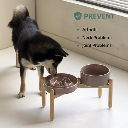 Havniva Ceramic Slow Feeder Dog Bowls, 1.6 Cups Dog Bowl Slow Feeding for Medium Breed, 8.2inch Puzzle Dog Food Bowl Slow Feeder Non-Slip Anti-Gulping and Anti-Choking Reduces Bloating