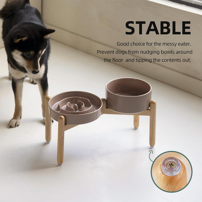 Havniva Ceramic Slow Feeder Dog Bowls, 1.6 Cups Dog Bowl Slow Feeding for Medium Breed, 8.2inch Puzzle Dog Food Bowl Slow Feeder Non-Slip Anti-Gulping and Anti-Choking Reduces Bloating