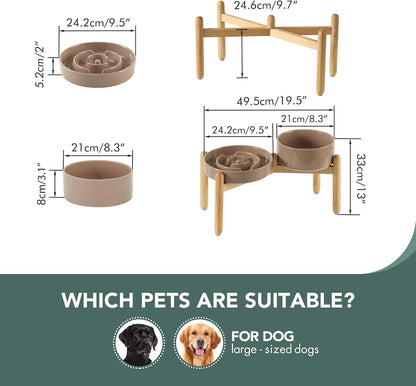 Havniva Ceramic Slow Feeder Dog Bowls, 1.6 Cups Dog Bowl Slow Feeding for Medium Breed, 8.2inch Puzzle Dog Food Bowl Slow Feeder Non-Slip Anti-Gulping and Anti-Choking Reduces Bloating