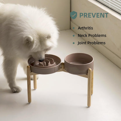 Havniva Ceramic Slow Feeder Dog Bowls, 1.6 Cups Dog Bowl Slow Feeding for Medium Breed, 8.2inch Puzzle Dog Food Bowl Slow Feeder Non-Slip Anti-Gulping and Anti-Choking Reduces Bloating