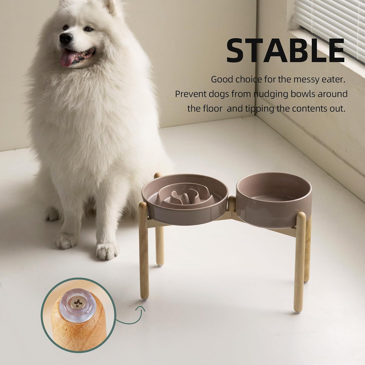 Havniva Ceramic Slow Feeder Dog Bowls, 1.6 Cups Dog Bowl Slow Feeding for Medium Breed, 8.2inch Puzzle Dog Food Bowl Slow Feeder Non-Slip Anti-Gulping and Anti-Choking Reduces Bloating