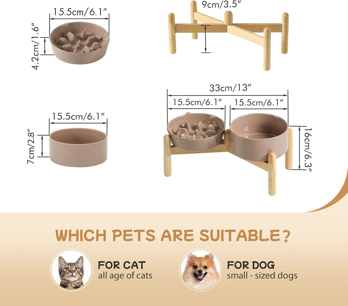 Havniva Ceramic Slow Feeder Dog Bowls, 1.6 Cups Dog Bowl Slow Feeding for Medium Breed, 8.2inch Puzzle Dog Food Bowl Slow Feeder Non-Slip Anti-Gulping and Anti-Choking Reduces Bloating