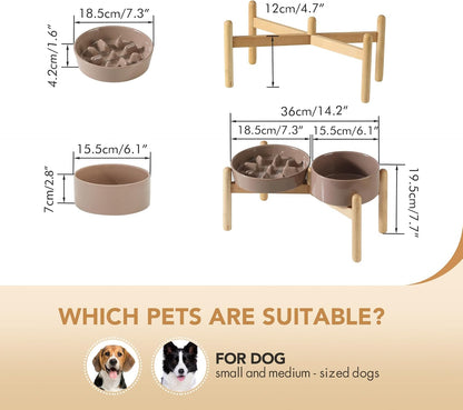 Havniva Ceramic Slow Feeder Dog Bowls, 1.6 Cups Dog Bowl Slow Feeding for Medium Breed, 8.2inch Puzzle Dog Food Bowl Slow Feeder Non-Slip Anti-Gulping and Anti-Choking Reduces Bloating