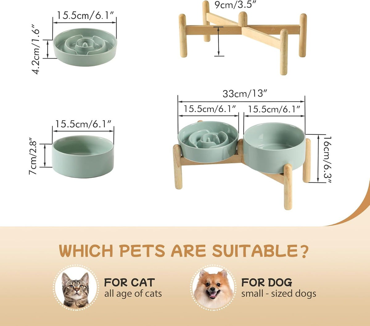 Havniva Ceramic Slow Feeder Dog Bowls, 1.6 Cups Dog Bowl Slow Feeding for Medium Breed, 8.2inch Puzzle Dog Food Bowl Slow Feeder Non-Slip Anti-Gulping and Anti-Choking Reduces Bloating