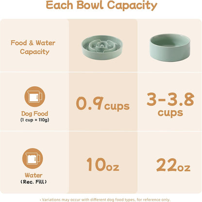 Havniva Ceramic Slow Feeder Dog Bowls, 1.6 Cups Dog Bowl Slow Feeding for Medium Breed, 8.2inch Puzzle Dog Food Bowl Slow Feeder Non-Slip Anti-Gulping and Anti-Choking Reduces Bloating
