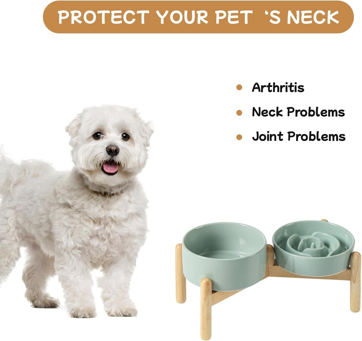 Havniva Ceramic Slow Feeder Dog Bowls, 1.6 Cups Dog Bowl Slow Feeding for Medium Breed, 8.2inch Puzzle Dog Food Bowl Slow Feeder Non-Slip Anti-Gulping and Anti-Choking Reduces Bloating