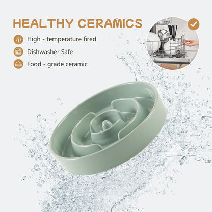 Havniva Ceramic Slow Feeder Dog Bowls, 1.6 Cups Dog Bowl Slow Feeding for Medium Breed, 8.2inch Puzzle Dog Food Bowl Slow Feeder Non-Slip Anti-Gulping and Anti-Choking Reduces Bloating