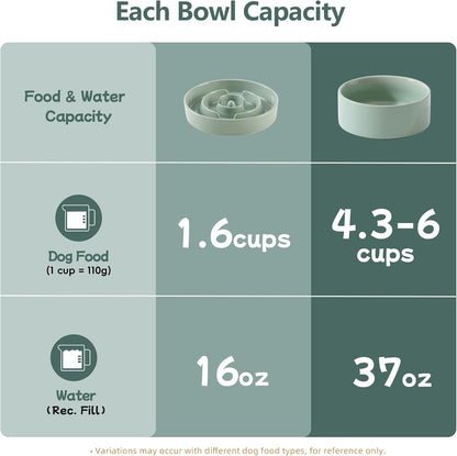 Havniva Ceramic Slow Feeder Dog Bowls, 1.6 Cups Dog Bowl Slow Feeding for Medium Breed, 8.2inch Puzzle Dog Food Bowl Slow Feeder Non-Slip Anti-Gulping and Anti-Choking Reduces Bloating