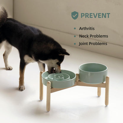 Havniva Ceramic Slow Feeder Dog Bowls, 1.6 Cups Dog Bowl Slow Feeding for Medium Breed, 8.2inch Puzzle Dog Food Bowl Slow Feeder Non-Slip Anti-Gulping and Anti-Choking Reduces Bloating