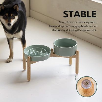Havniva Ceramic Slow Feeder Dog Bowls, 1.6 Cups Dog Bowl Slow Feeding for Medium Breed, 8.2inch Puzzle Dog Food Bowl Slow Feeder Non-Slip Anti-Gulping and Anti-Choking Reduces Bloating