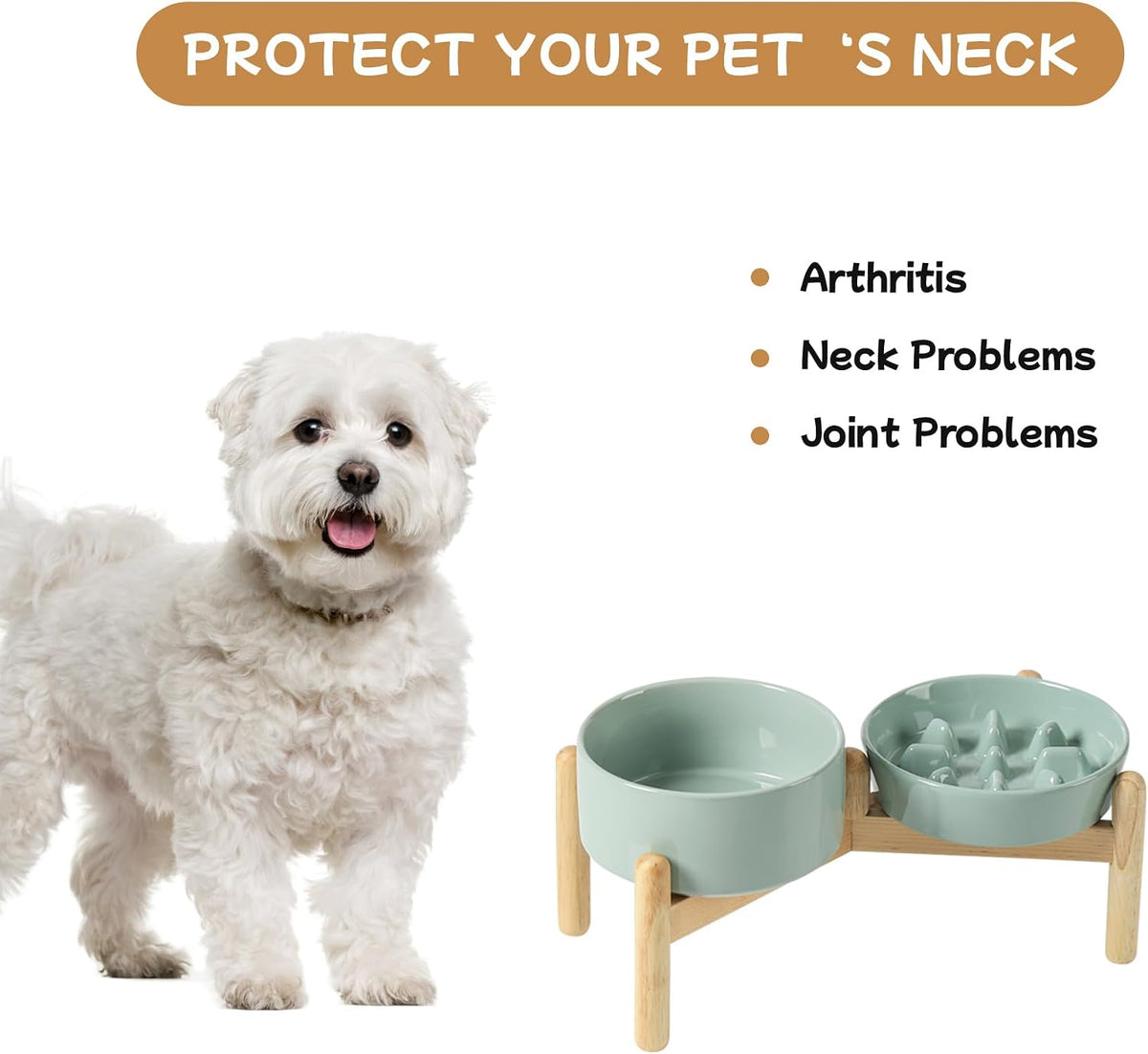 Havniva Ceramic Slow Feeder Dog Bowls, 1.6 Cups Dog Bowl Slow Feeding for Medium Breed, 8.2inch Puzzle Dog Food Bowl Slow Feeder Non-Slip Anti-Gulping and Anti-Choking Reduces Bloating