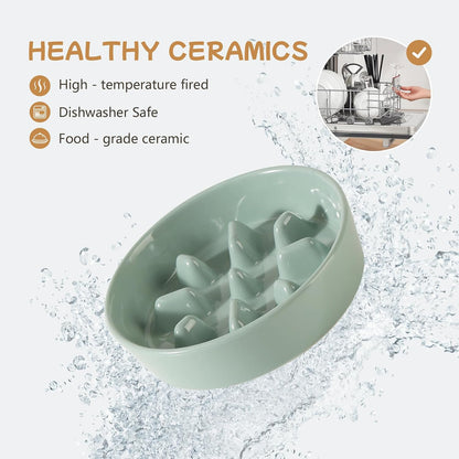 Havniva Ceramic Slow Feeder Dog Bowls, 1.6 Cups Dog Bowl Slow Feeding for Medium Breed, 8.2inch Puzzle Dog Food Bowl Slow Feeder Non-Slip Anti-Gulping and Anti-Choking Reduces Bloating