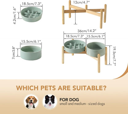 Havniva Ceramic Slow Feeder Dog Bowls, 1.6 Cups Dog Bowl Slow Feeding for Medium Breed, 8.2inch Puzzle Dog Food Bowl Slow Feeder Non-Slip Anti-Gulping and Anti-Choking Reduces Bloating