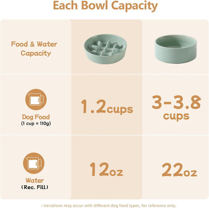 Havniva Ceramic Slow Feeder Dog Bowls, 1.6 Cups Dog Bowl Slow Feeding for Medium Breed, 8.2inch Puzzle Dog Food Bowl Slow Feeder Non-Slip Anti-Gulping and Anti-Choking Reduces Bloating