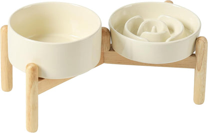 Havniva Ceramic Slow Feeder Dog Bowls, 1.6 Cups Dog Bowl Slow Feeding for Medium Breed, 8.2inch Puzzle Dog Food Bowl Slow Feeder Non-Slip Anti-Gulping and Anti-Choking Reduces Bloating