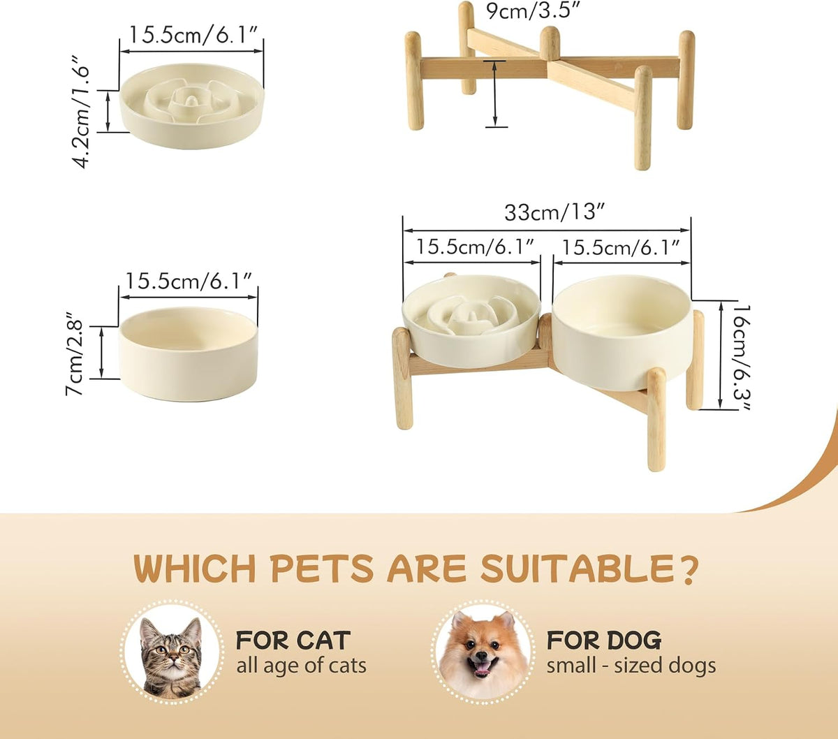 Havniva Ceramic Slow Feeder Dog Bowls, 1.6 Cups Dog Bowl Slow Feeding for Medium Breed, 8.2inch Puzzle Dog Food Bowl Slow Feeder Non-Slip Anti-Gulping and Anti-Choking Reduces Bloating