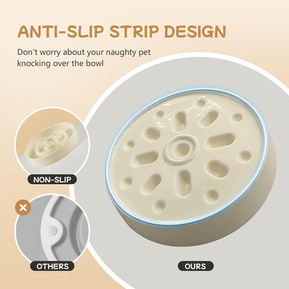 Havniva Ceramic Slow Feeder Dog Bowls, 1.6 Cups Dog Bowl Slow Feeding for Medium Breed, 8.2inch Puzzle Dog Food Bowl Slow Feeder Non-Slip Anti-Gulping and Anti-Choking Reduces Bloating