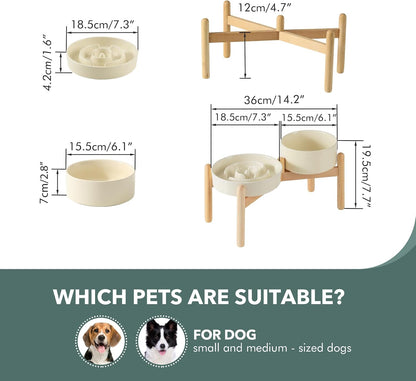 Havniva Ceramic Slow Feeder Dog Bowls, 1.6 Cups Dog Bowl Slow Feeding for Medium Breed, 8.2inch Puzzle Dog Food Bowl Slow Feeder Non-Slip Anti-Gulping and Anti-Choking Reduces Bloating