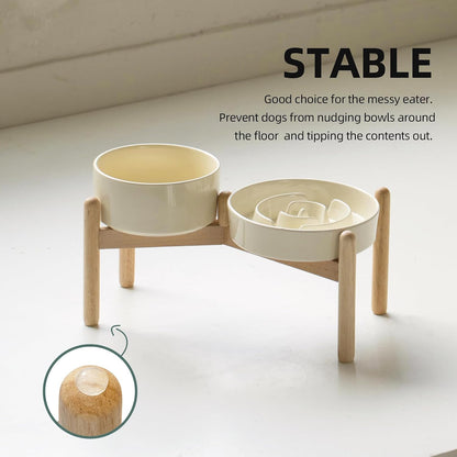 Havniva Ceramic Slow Feeder Dog Bowls, 1.6 Cups Dog Bowl Slow Feeding for Medium Breed, 8.2inch Puzzle Dog Food Bowl Slow Feeder Non-Slip Anti-Gulping and Anti-Choking Reduces Bloating