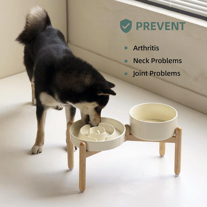 Havniva Ceramic Slow Feeder Dog Bowls, 1.6 Cups Dog Bowl Slow Feeding for Medium Breed, 8.2inch Puzzle Dog Food Bowl Slow Feeder Non-Slip Anti-Gulping and Anti-Choking Reduces Bloating