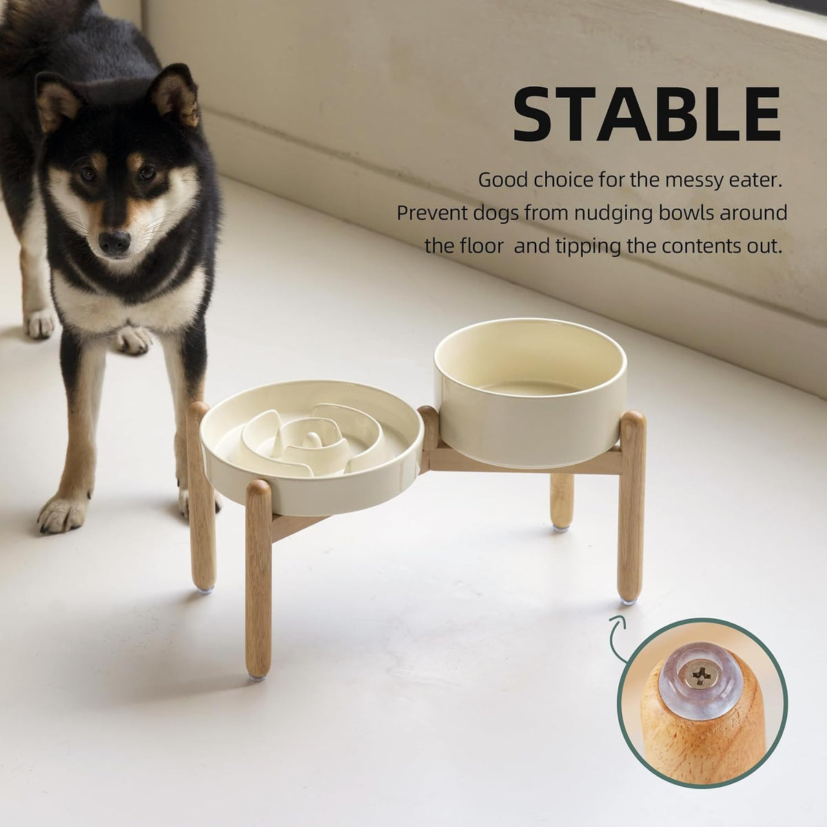 Havniva Ceramic Slow Feeder Dog Bowls, 1.6 Cups Dog Bowl Slow Feeding for Medium Breed, 8.2inch Puzzle Dog Food Bowl Slow Feeder Non-Slip Anti-Gulping and Anti-Choking Reduces Bloating