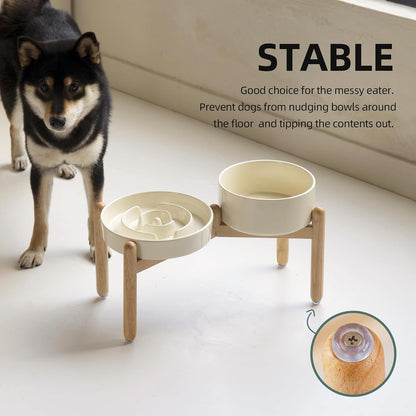 Havniva Ceramic Slow Feeder Dog Bowls, 1.6 Cups Dog Bowl Slow Feeding for Medium Breed, 8.2inch Puzzle Dog Food Bowl Slow Feeder Non-Slip Anti-Gulping and Anti-Choking Reduces Bloating