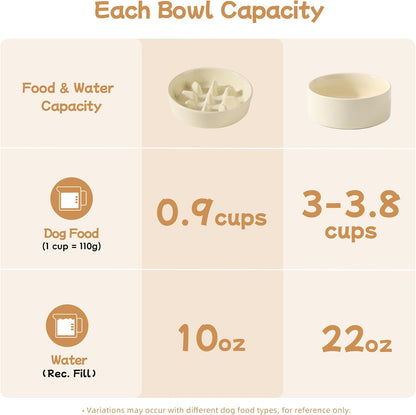 Havniva Ceramic Slow Feeder Dog Bowls, 1.6 Cups Dog Bowl Slow Feeding for Medium Breed, 8.2inch Puzzle Dog Food Bowl Slow Feeder Non-Slip Anti-Gulping and Anti-Choking Reduces Bloating