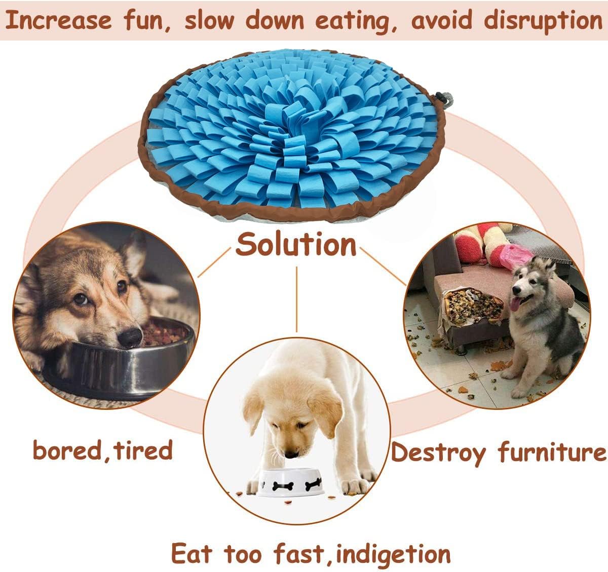 Pet Snuffle Mat for Dogs,Interactive Feed Puzzle for Boredom,Encourages Natural Foraging Skills for Cats Rabbits Dogs Bowl, Dog Treat Dispenser Indoor Outdoor Stress Relief,Travel Portable and Compact