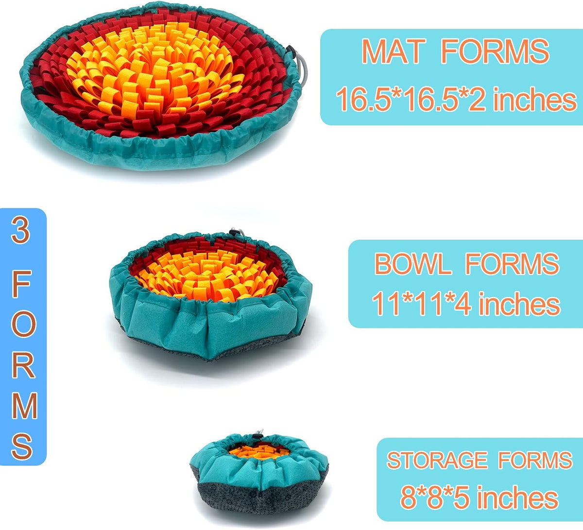 Pet Snuffle Mat for Dogs,Interactive Feed Puzzle for Boredom,Encourages Natural Foraging Skills for Cats Rabbits Dogs Bowl, Dog Treat Dispenser Indoor Outdoor Stress Relief,Travel Portable and Compact