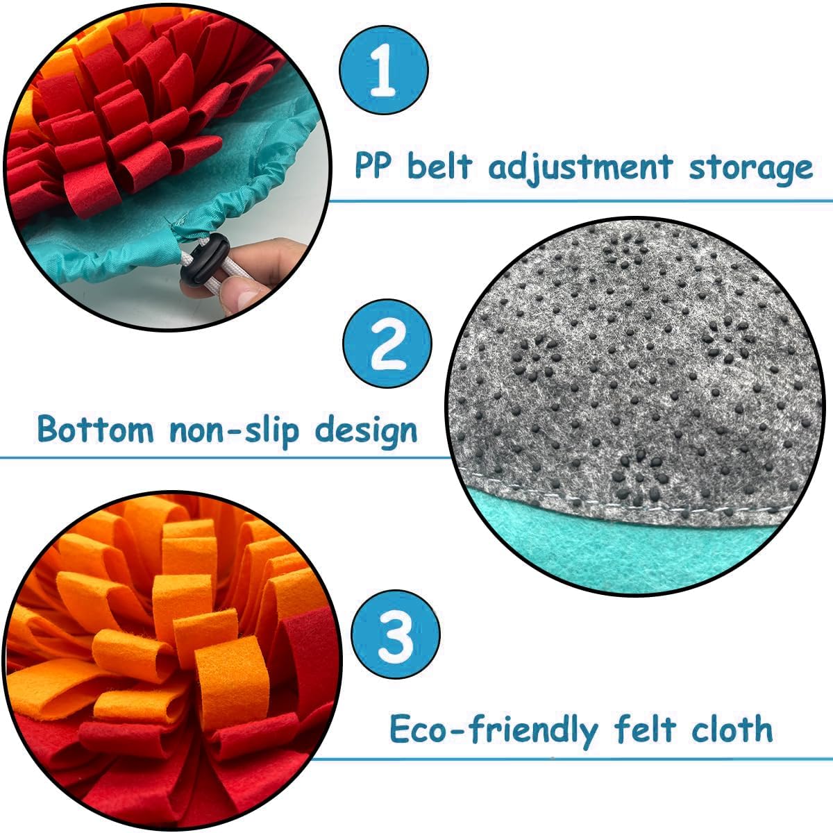 Pet Snuffle Mat for Dogs,Interactive Feed Puzzle for Boredom,Encourages Natural Foraging Skills for Cats Rabbits Dogs Bowl, Dog Treat Dispenser Indoor Outdoor Stress Relief,Travel Portable and Compact