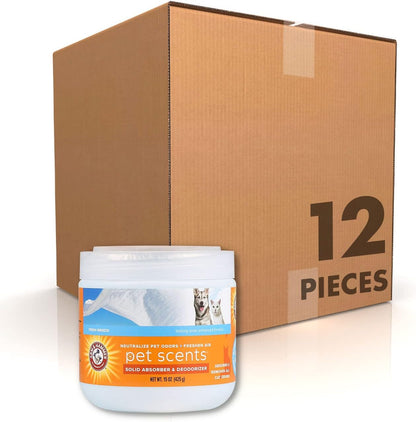 Pet Scents Gel Odor Eliminator, Baking Soda Deodorizer for Pet Rooms, Litter Box Areas, and Indoor Spaces, Long-Lasting Solid Gel Format, Fresh Breeze Scent, 15 Oz