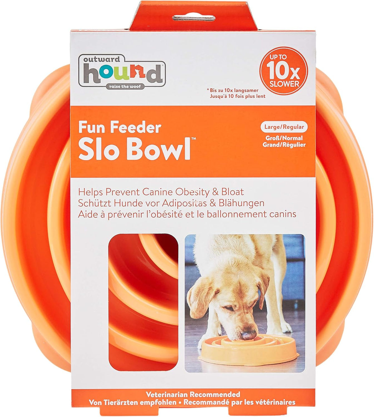 Fun Feeder Slo Bowl – Medium 2‑Cup Capacity, Slow Feeding, Small to Medium Dogs & Cats, Non-Slip, Blue, Notch Pattern | Slows Fast Eaters, Can Aid Digestion, Holds 2 Cups Dry or Wet Food, Non-Slip, Easy Clean, No BPA, Small to Medium Dogs & Cats