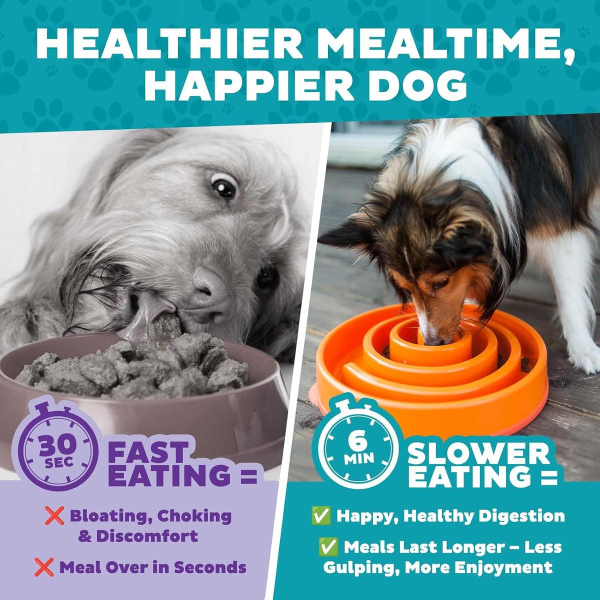 Fun Feeder Slo Bowl – Medium 2‑Cup Capacity, Slow Feeding, Small to Medium Dogs & Cats, Non-Slip, Blue, Notch Pattern | Slows Fast Eaters, Can Aid Digestion, Holds 2 Cups Dry or Wet Food, Non-Slip, Easy Clean, No BPA, Small to Medium Dogs & Cats