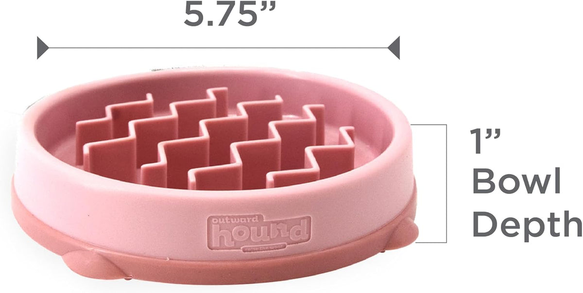 Fun Feeder Slo Bowl – Medium 2‑Cup Capacity, Slow Feeding, Small to Medium Dogs & Cats, Non-Slip, Blue, Notch Pattern | Slows Fast Eaters, Can Aid Digestion, Holds 2 Cups Dry or Wet Food, Non-Slip, Easy Clean, No BPA, Small to Medium Dogs & Cats