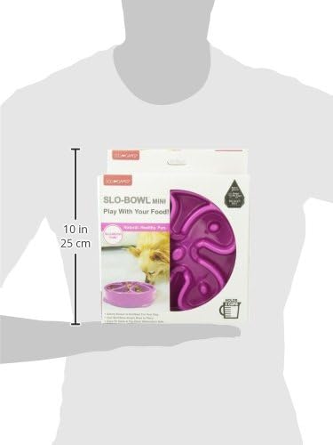 Fun Feeder Slo Bowl – Medium 2‑Cup Capacity, Slow Feeding, Small to Medium Dogs & Cats, Non-Slip, Blue, Notch Pattern | Slows Fast Eaters, Can Aid Digestion, Holds 2 Cups Dry or Wet Food, Non-Slip, Easy Clean, No BPA, Small to Medium Dogs & Cats