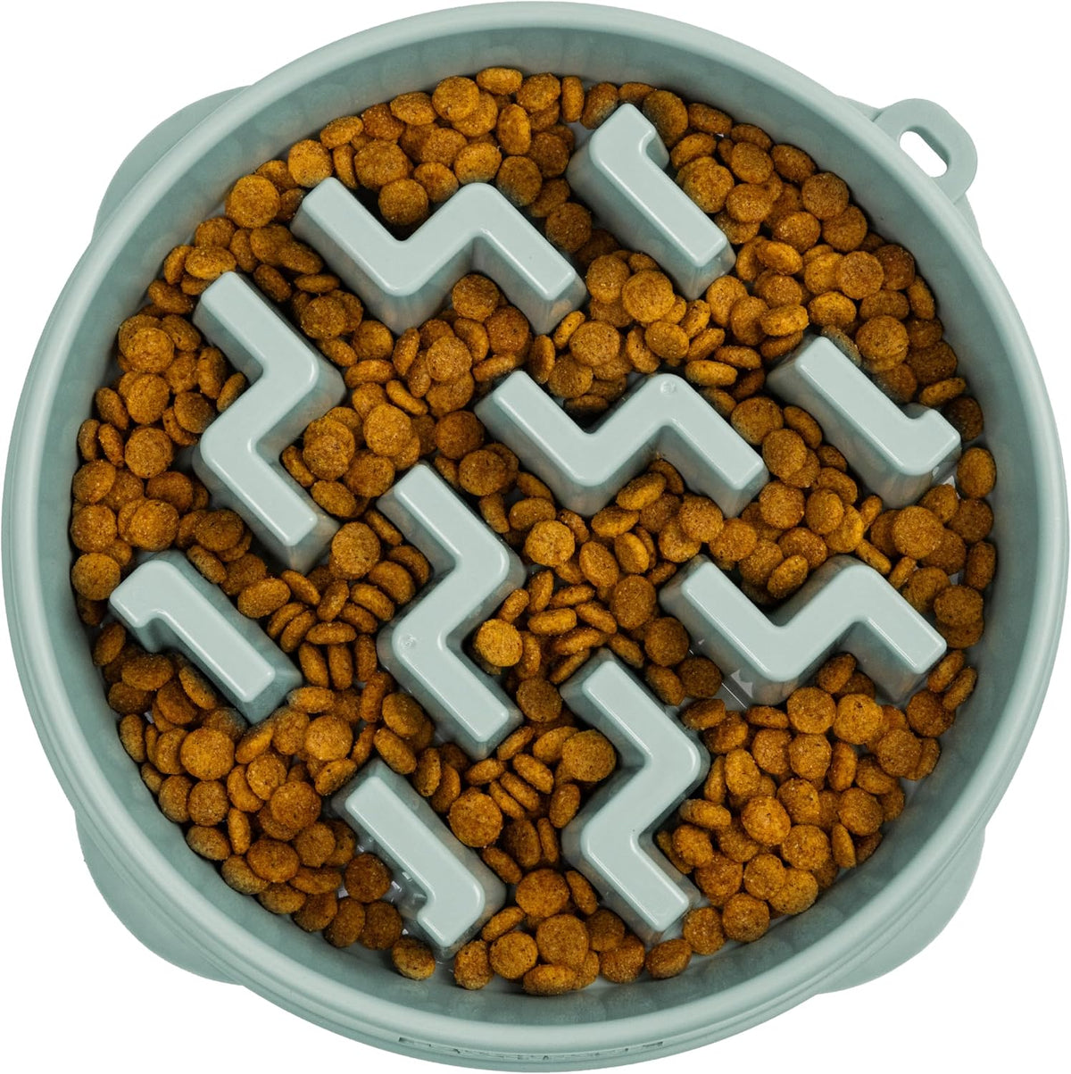 Fun Feeder Slo Bowl – Medium 2‑Cup Capacity, Slow Feeding, Small to Medium Dogs & Cats, Non-Slip, Blue, Notch Pattern | Slows Fast Eaters, Can Aid Digestion, Holds 2 Cups Dry or Wet Food, Non-Slip, Easy Clean, No BPA, Small to Medium Dogs & Cats