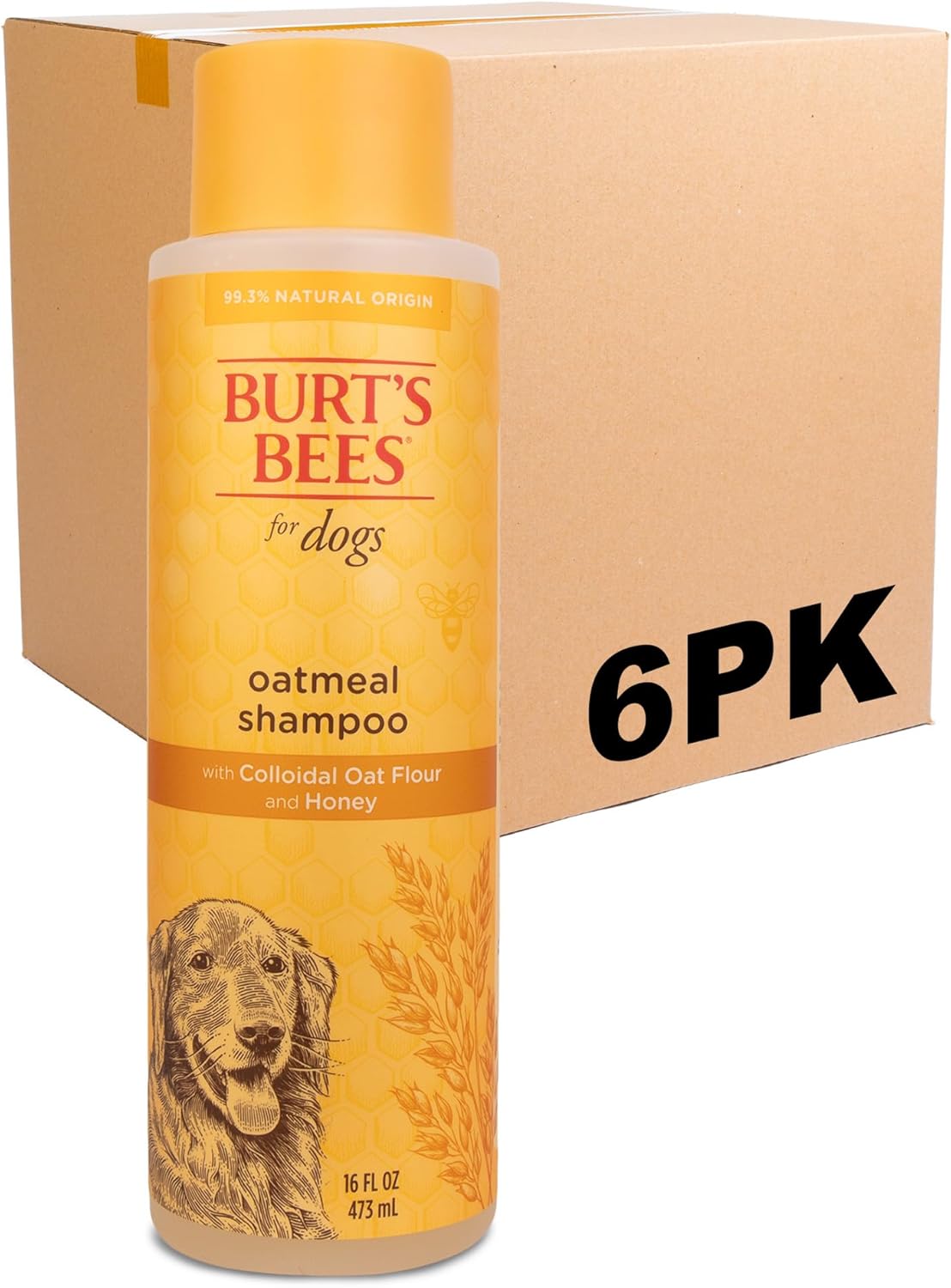 Oatmeal Dog Shampoo with Honey, Unscented, 16 Fl Oz