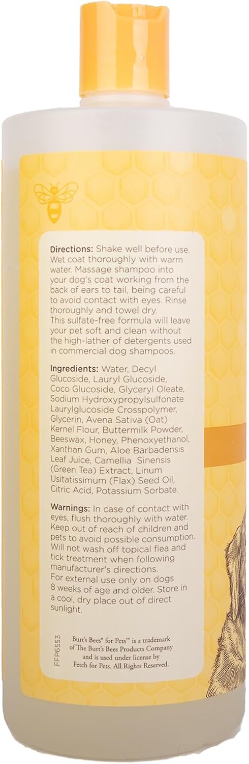 Oatmeal Dog Shampoo with Honey, Unscented, 16 Fl Oz