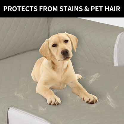 Reversible Couch Cover, 3 Cushion Sofa, Large, Chocolate/Beige | Machine Washable Slipcover For Dogs, Water Resistant Furniture Mat For Living Room, Non-Slip Sofa Cover, Pet Friendly - Colors B