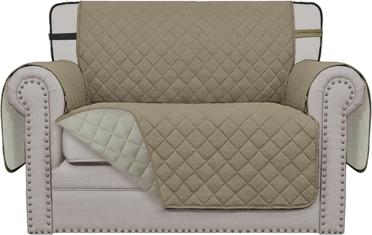 Reversible Couch Cover, 3 Cushion Sofa, Large, Chocolate/Beige | Machine Washable Slipcover For Dogs, Water Resistant Furniture Mat For Living Room, Non-Slip Sofa Cover, Pet Friendly - Colors B