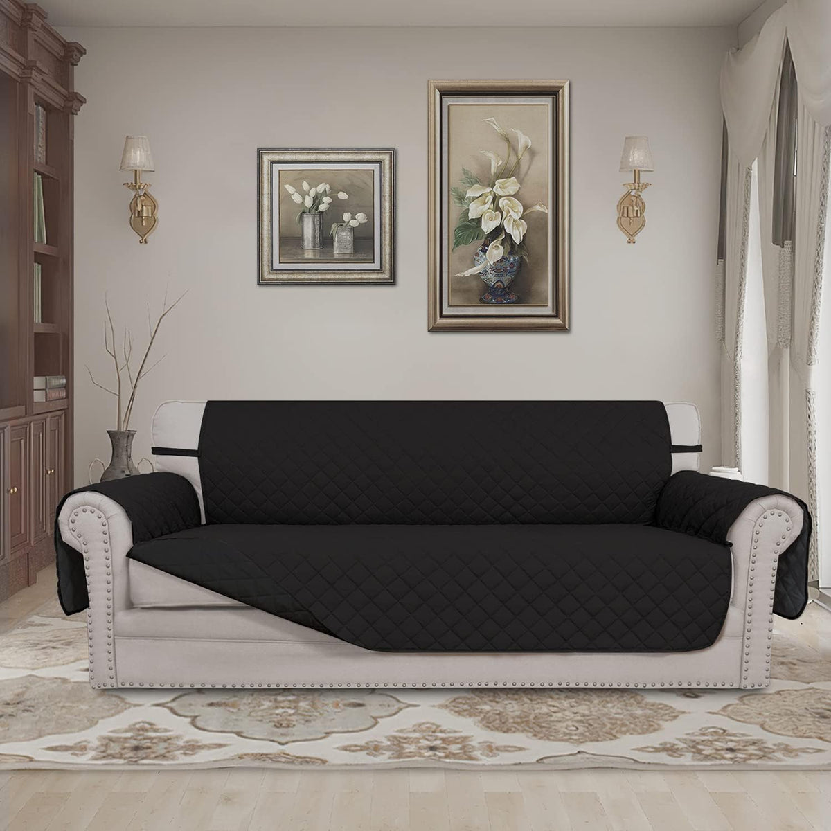 Reversible Couch Cover, 3 Cushion Sofa, Large, Chocolate/Beige | Machine Washable Slipcover For Dogs, Water Resistant Furniture Mat For Living Room, Non-Slip Sofa Cover, Pet Friendly - Colors B