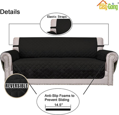Reversible Couch Cover, 3 Cushion Sofa, Large, Chocolate/Beige | Machine Washable Slipcover For Dogs, Water Resistant Furniture Mat For Living Room, Non-Slip Sofa Cover, Pet Friendly - Colors B