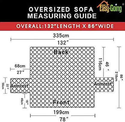 Reversible Couch Cover, 3 Cushion Sofa, Large, Chocolate/Beige | Machine Washable Slipcover For Dogs, Water Resistant Furniture Mat For Living Room, Non-Slip Sofa Cover, Pet Friendly - Colors B