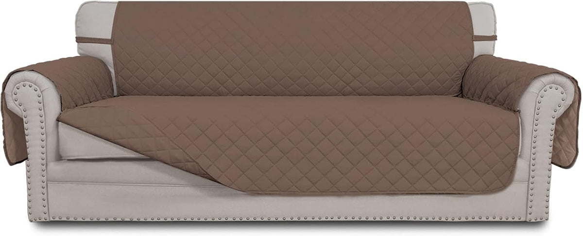 Reversible Couch Cover, 3 Cushion Sofa, Large, Chocolate/Beige | Machine Washable Slipcover For Dogs, Water Resistant Furniture Mat For Living Room, Non-Slip Sofa Cover, Pet Friendly - Colors B