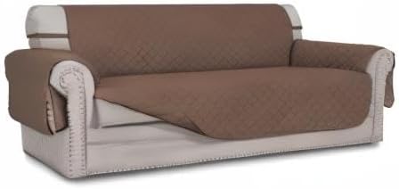 Reversible Couch Cover, 3 Cushion Sofa, Large, Chocolate/Beige | Machine Washable Slipcover For Dogs, Water Resistant Furniture Mat For Living Room, Non-Slip Sofa Cover, Pet Friendly - Colors B